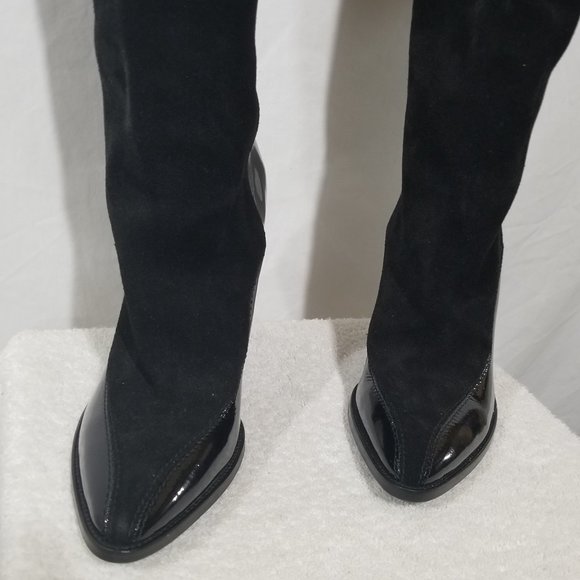 H&M Studio NWT black patent leather & suede boots - Picture 4 of 9